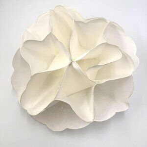 Vintage Bun/ Roll/ Scone Server Off-White Fabric; Scallop Edges Holiday Serving